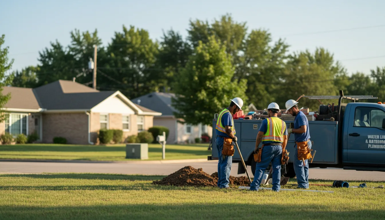 Residential water line and bathroom plumbing service in Lena, WI